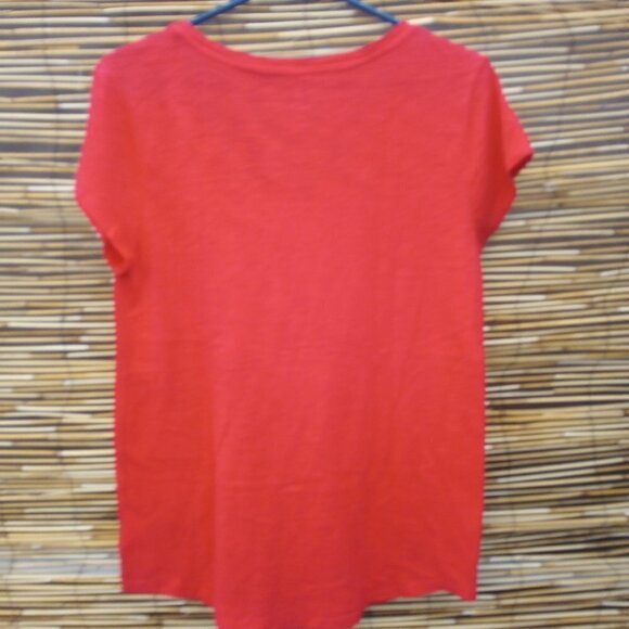 Gap Orange Scoop Neck Short Sleeve Pocket Tee - M - Picture 6 of 7